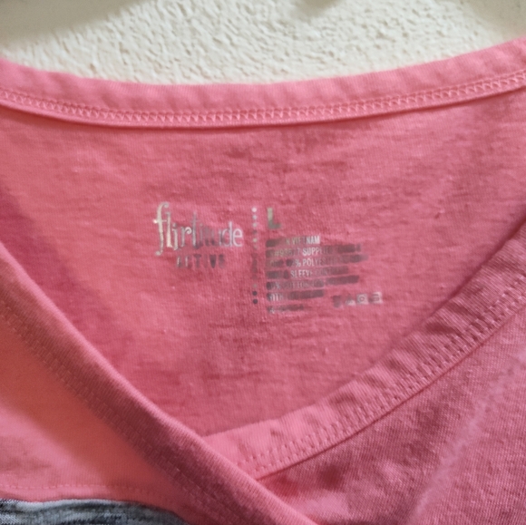 Flirtitude Active t-shirt, pink and gray, lg - Picture 3 of 5